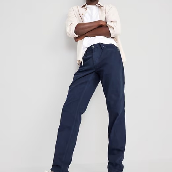 NEW OLD NAVY dark Navy wash blue Athletic Taper Five-Pocket Pants Tall 33 x 36 - Picture 6 of 12